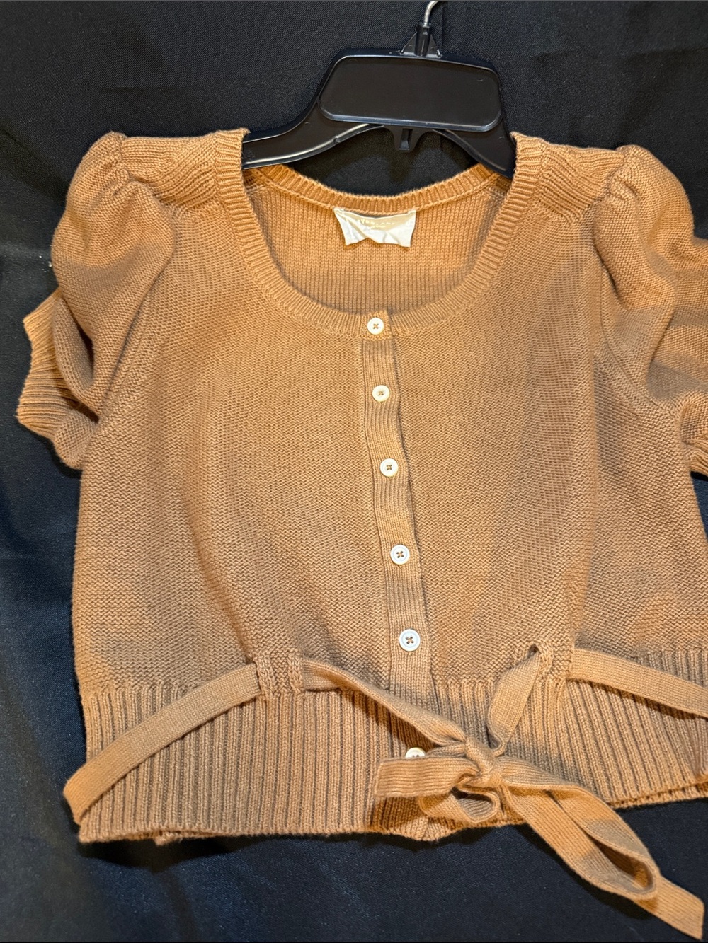 Everlane Camel Organic Cotton Crop Ribbed Sweater View 4